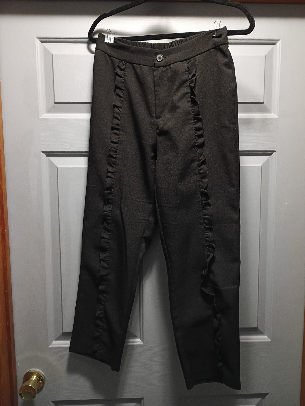 Sweet Rags Black Ruffle Trim Pants